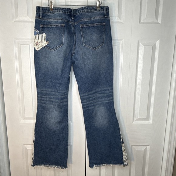 Driftwood‎ Women's Jeans 32X34 Farrah Flare Leg Patchwork Hippie Boho Cowgirl - Picture 5 of 10